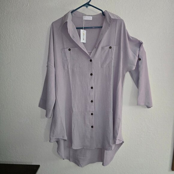 Zoye Chen L NWT lt Mauve top - Picture 1 of 4